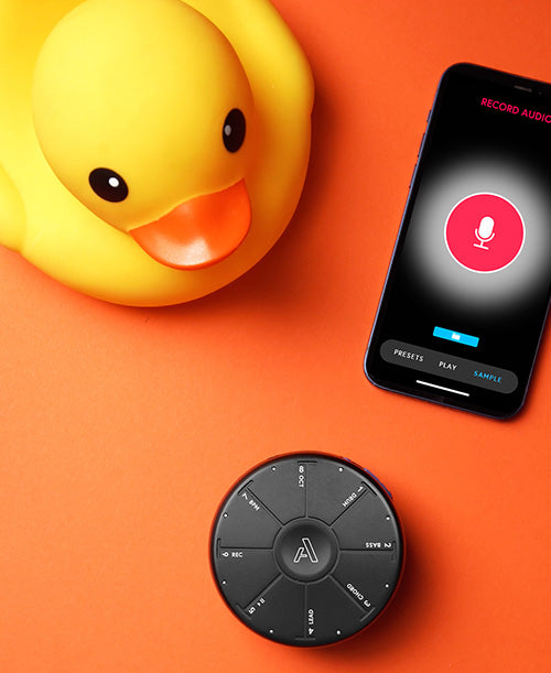 Sampling a rubber duck using the Artiphon Connect app with an Orba by Artiphon.