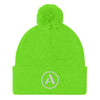 Artiphon A Logo Pom-Pom Beanie Front Neon Green